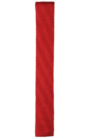 SILK RED KNITTED TIE