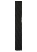 SILK BLACK KNITTED TIE