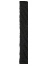 SILK BLACK KNITTED TIE