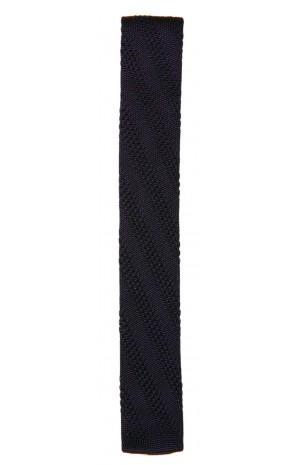 SILK NAVY BLUE KNITTED TIE