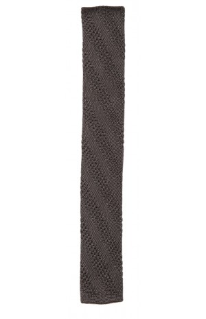 SILK DARK GREY KNITTED TIE