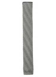 SILK SILVER KNITTED TIE