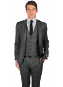 SUPER 110's GREY WOOL SUIT JACKET