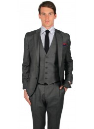 SUPER 110's GREY WOOL SUIT JACKET