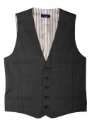 SUPER 110's GREY WOOL WAISTCOAT