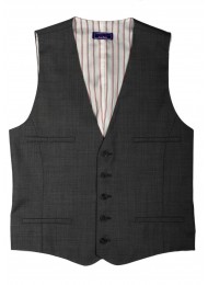 SUPER 110's GREY WOOL WAISTCOAT