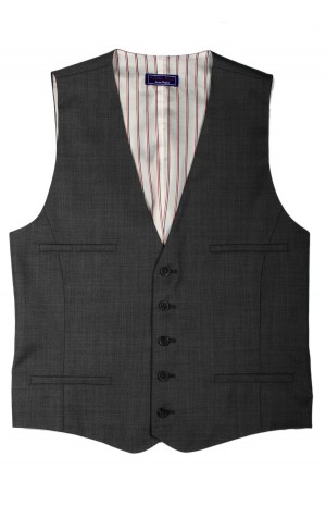 SUPER 110's GREY WOOL WAISTCOAT