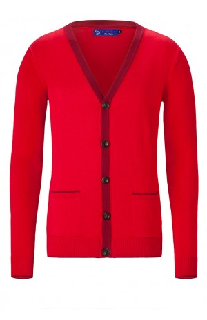 SUPER SOFT COTTON RED CARDIGAN