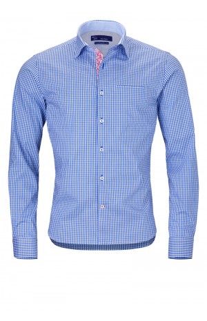 BLUE CHECK COTTON SHIRT