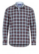 ORANGE AND BLUE CHECKED CASUAL SHIRT