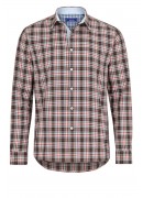 BROWN, RED AND BLUE CHECKED CASUAL SHIRT 
