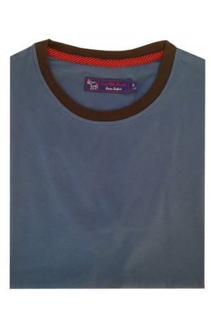 COTTON ROYAL BLUE ROUND NECK T-SHIRT