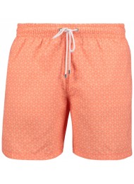 3D CUBE PRINT, ORANGE SWIM SHORTS