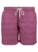 HEXAGON PRINT, BLUE AND PINK SWIM SHORTS