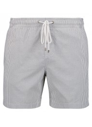 GREY STRIPED, SEERSUCKER SWIM SHORTS